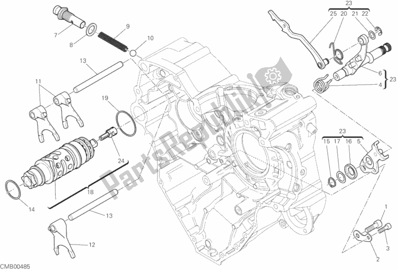 Wszystkie części do Krzywka Zmiany Biegów - Widelec Ducati Monster 1200 S Brasil 2020